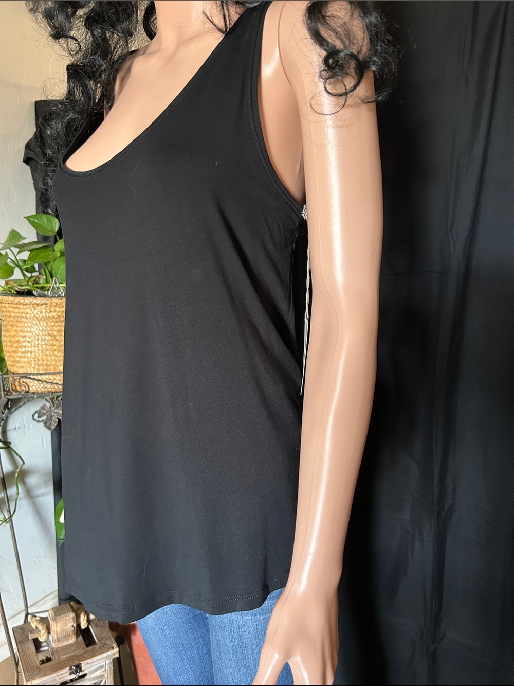 NWT A NEW DAY BLACK RAYON TANK TOP
